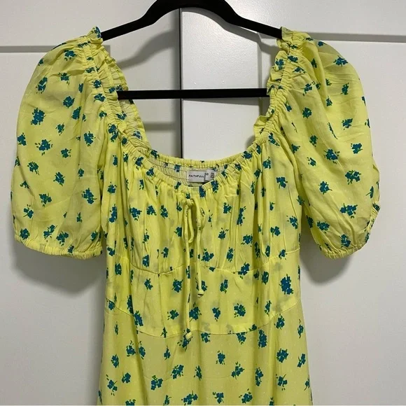 Faithfull the Brand Bette Midi Dress in Lemon Luda Floral Size 8 / Large - Picture 7 of 15